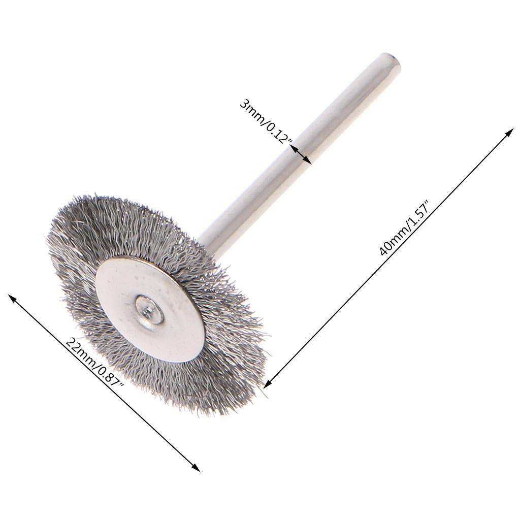 10 PCS Stainless Steel Wire T-shape Brush Rotary Tool for Drill Polishing