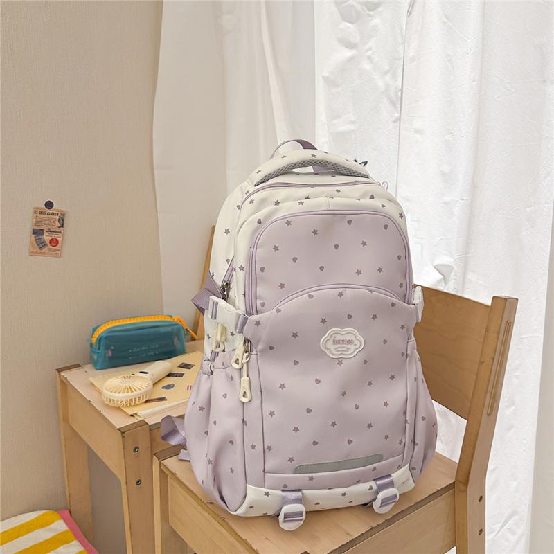 Star Backpack Middle School Students' Lightweight Schoolbag Women's Large Capacity Backpack