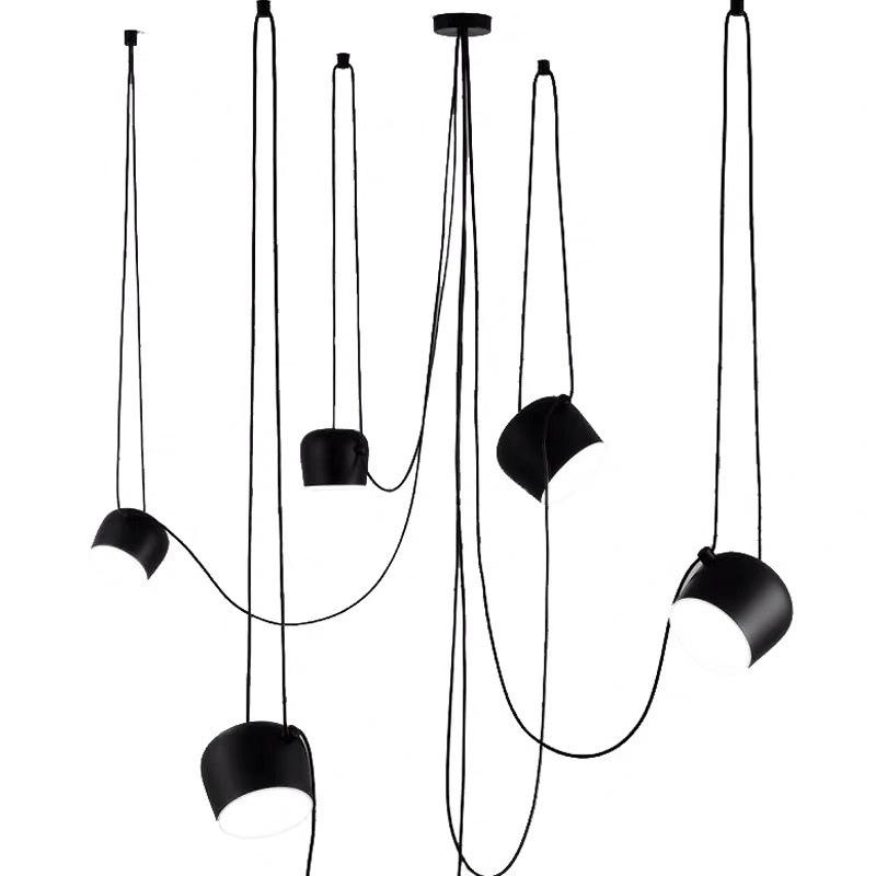 Nordic Industrial Style Three-Head Pendant Light for Cafe, Bar, or Exhibition Hall