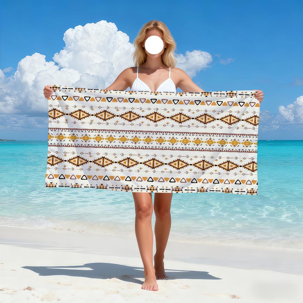 bohemian Geometric Modern Ethnic Style Towel Beach Towel Quick Dry Soft Pool Towels Gift for Travel Gym Shower Camping sports