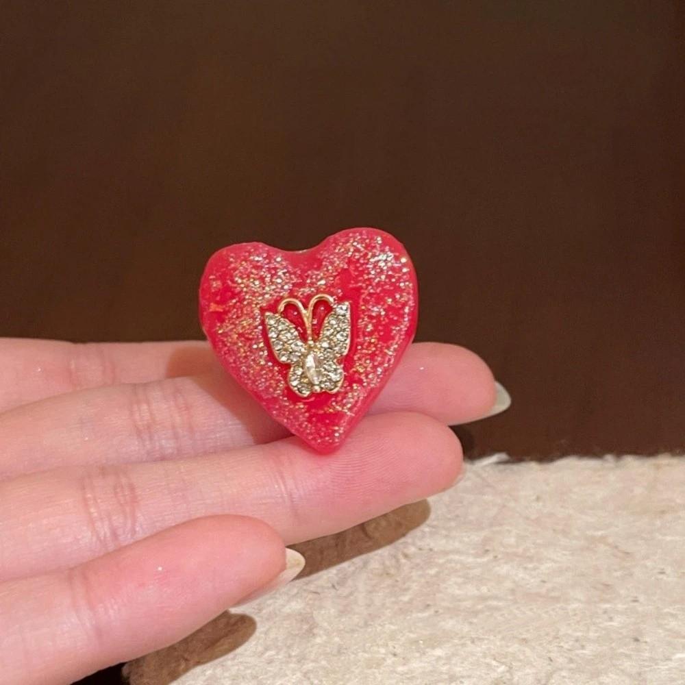 

Bow Y2K Cute Resin Ring Multi-color Geometric Square Ring Unique Open Ring Party Wear Style 5