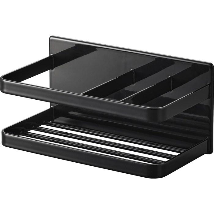 Yamazaki Magnetic Sponge & Bottle Rack Black, Tower, W16.5 X D8.5 X H8cm, 3338
