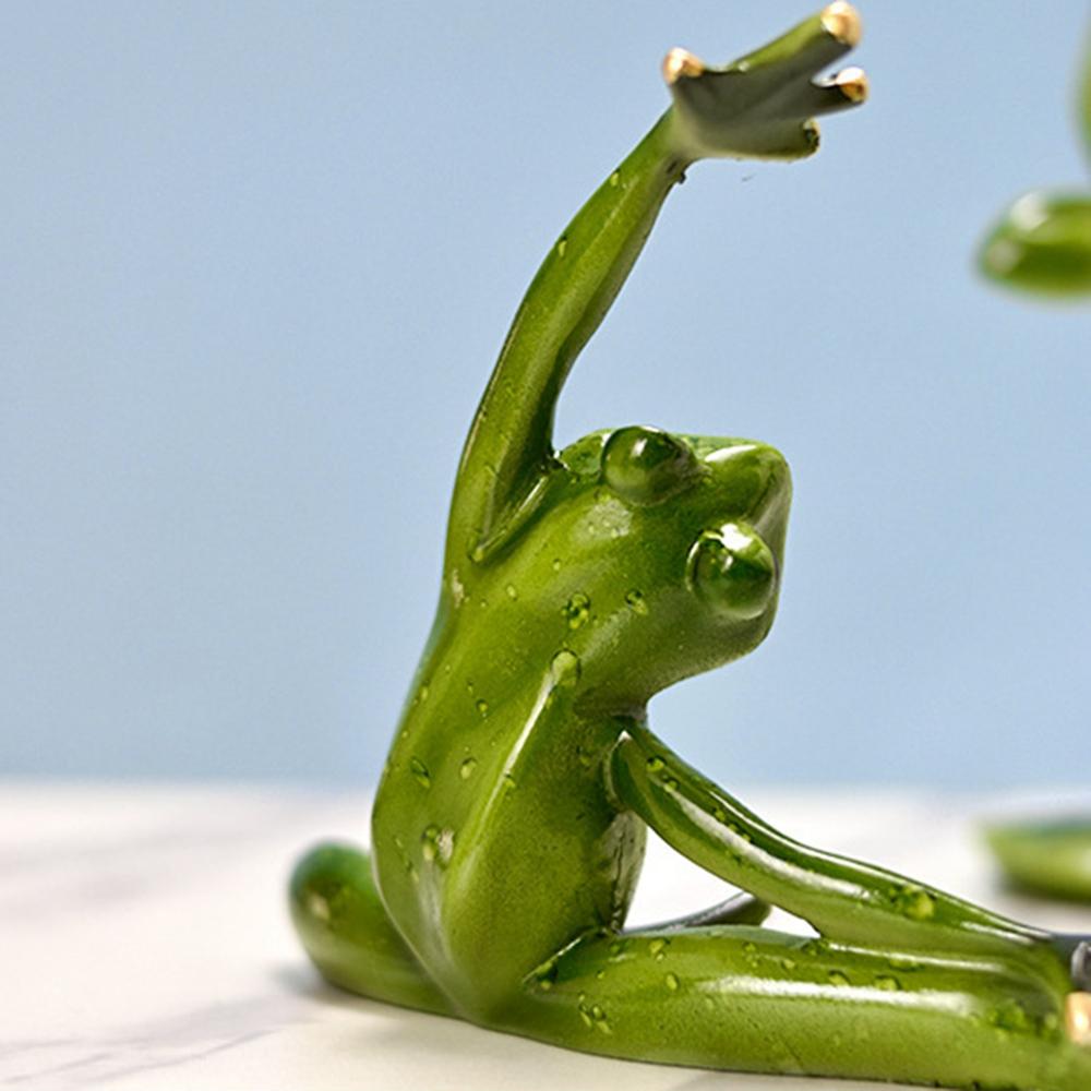 Grenouille ornement résine artisanat grenouille Sculpture Statue Yoga grenouilles Figurine décor