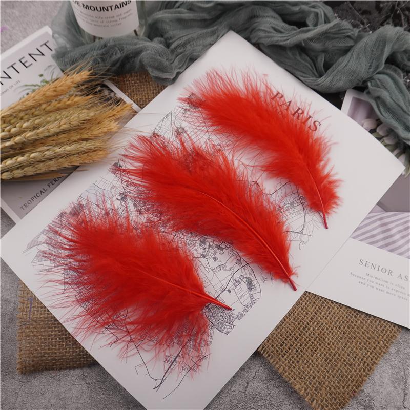 10-15Cm Fluffy Turkey Feathers Hard Stick Colorful Marabou Plume Wedding Party Decoration Jewelry Creation Accessories