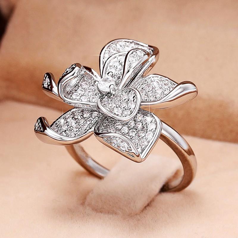 Flower Camellia Ring Female, Niche Design Sense Fashion Personality Index Finger Ring, Light Luxury Sweet Ring