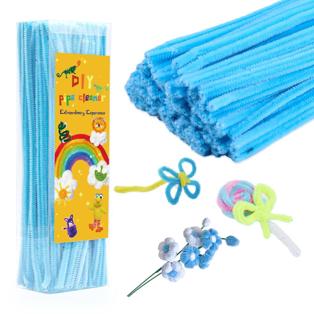 Fenrry 300PCS Pipe Cleaners Chenille Stem Craft Supplies for Hair Fuzzy Sticks Pipe Cleaner Brush for DIY Art Craft Decorations
