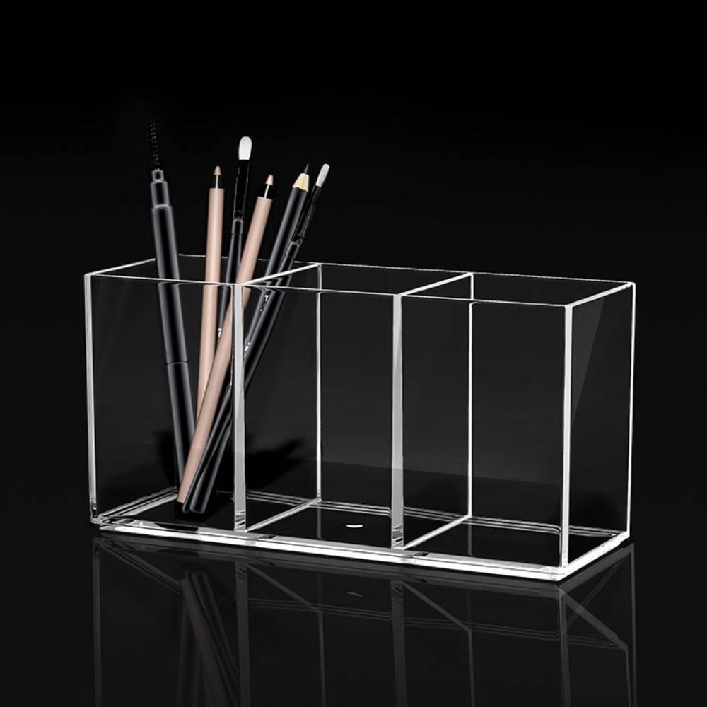 Akrylový organizér na make-up s více přihrádkami, úložný podnos na make-up, lehký luxusní stolní úložný box
