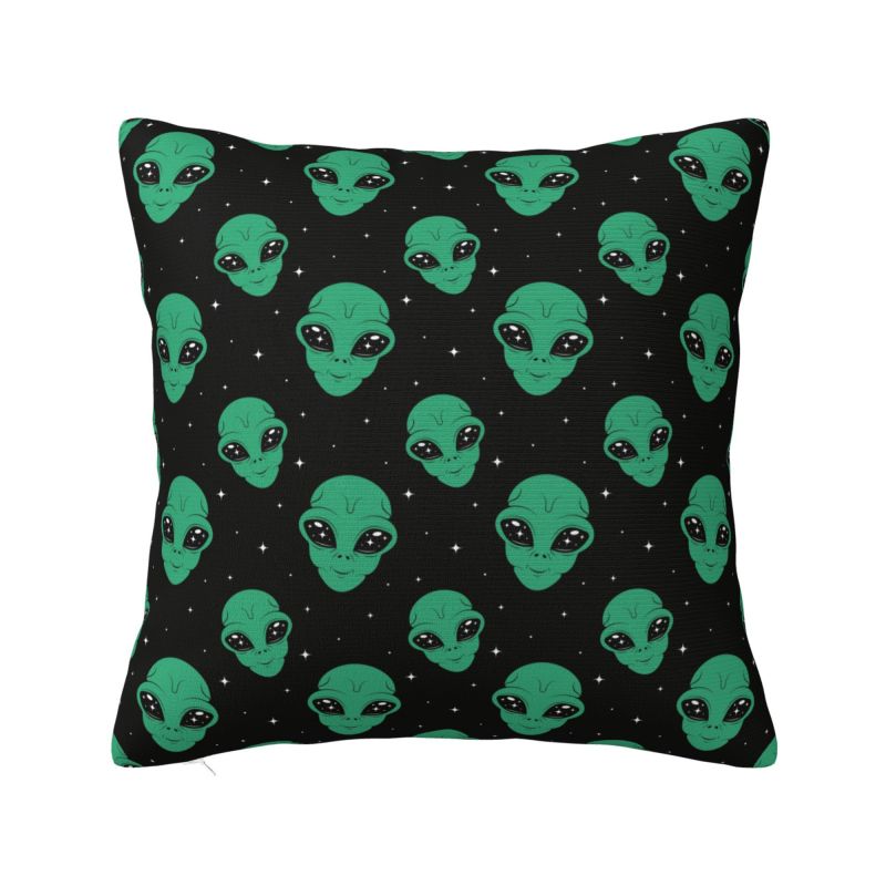 Custom Space Alien Cushion Cover 40x40cm Velvet Throw Pillow Case for Sofa Car Square Pillowcase Home Decor