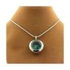 Stones and Minerals. Raw Emerald Necklace. 20 Mm Medallion Model. Color Silver.