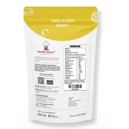 HEALTHY MASTER Blue Berry-250 Gm | Naturally Premium Dried Berries | Vitamin Rich Blue Berries | Healthy Snack | Blueberry Dry Fruit