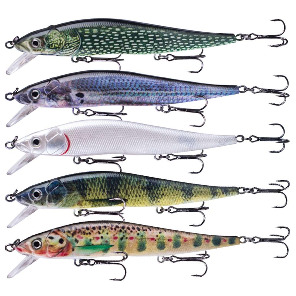 Hard Fishing Lures Sinking Minnow Swing Bait with 3D Realistic Eyes High-Resolution Body Details 12cm 13.3g Jerk Baits for Bass Fishing
