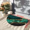 1Pcs Nordic Marble Texture Semi-Circular Carpet Emerald Green Gold Foil Non-Slip Decorative Mat 2D Print Aesthetic Rug for Front Door Porch