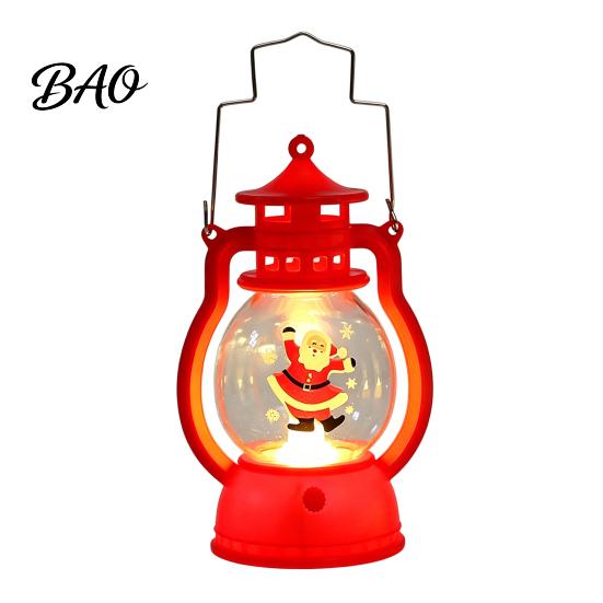 Battery Operated Night Light Christmas Lantern Light, Retro Santa/Snowman/Tree Handheld Oil Lamp with Holiday Gift for Children Warm LED, Cute