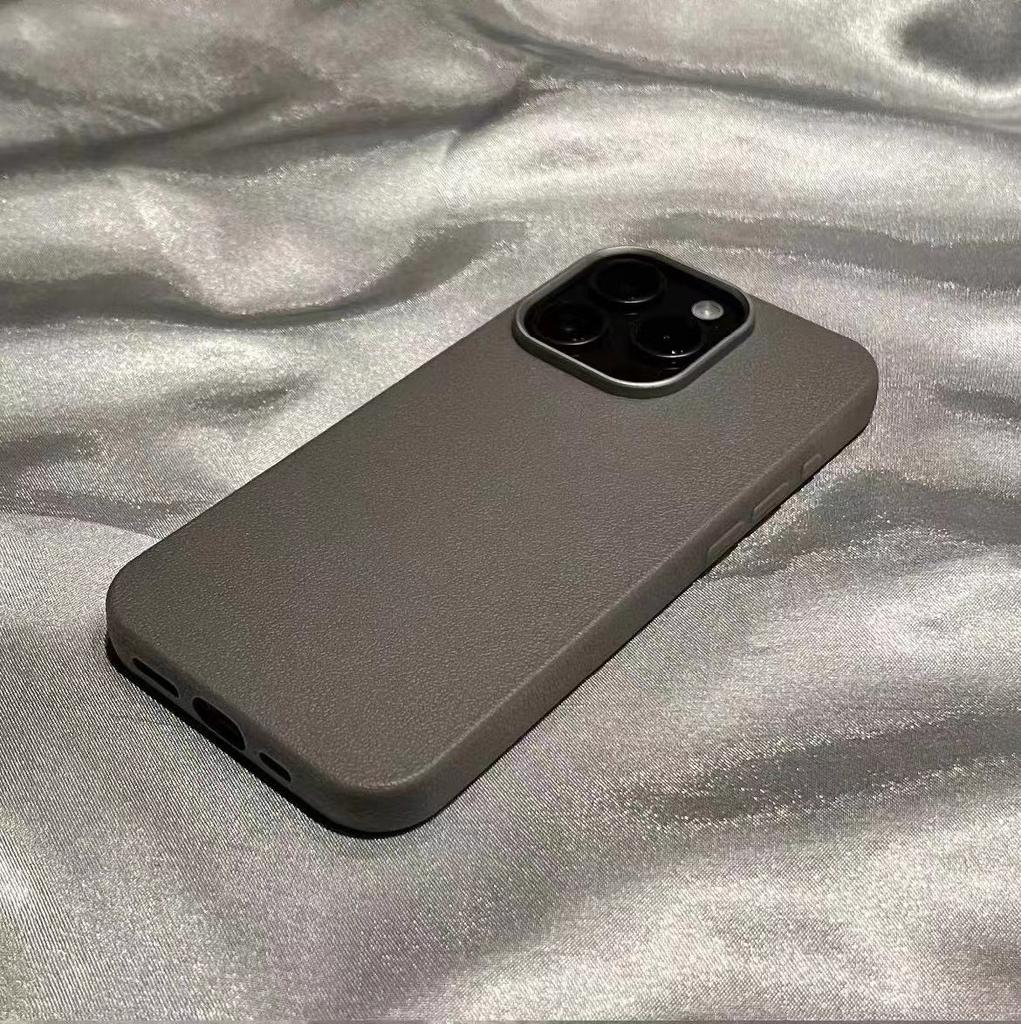 Luxe Matte Lederen Telefoonhoesje Voor iPhone 16 15 14 Plus 13 12 11 Pro Max XS Max XR Lensbescherming Schokbestendige Siliconen Cover