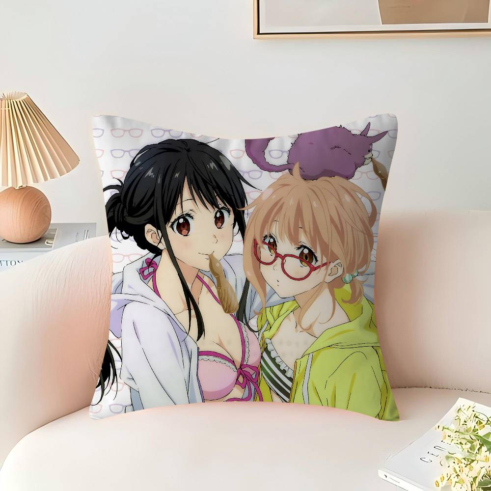 Anime B-Beyond the Boundary Pillow Cushion Cover Pillowcase Living Room Sofa Home Decor Customized
