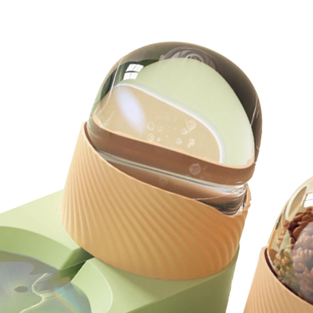Pet Water Food Dispenser Transparent Removable Automatic Cat Feeder Waterer Set for Dog Puppy