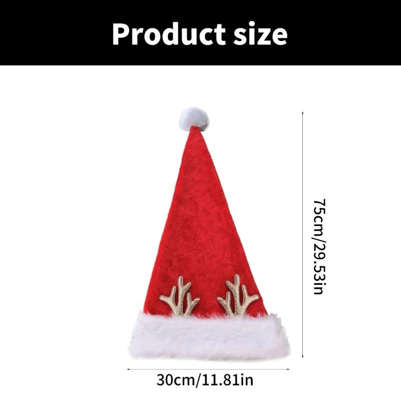 Pălării amuzante de Crăciun cu coarne de ren, pălării ascuțite de Moș Crăciun, pălărie pentru adunare de familie, pălărie de festival Moș Crăciun pentru celebrarea sărbătorilor
