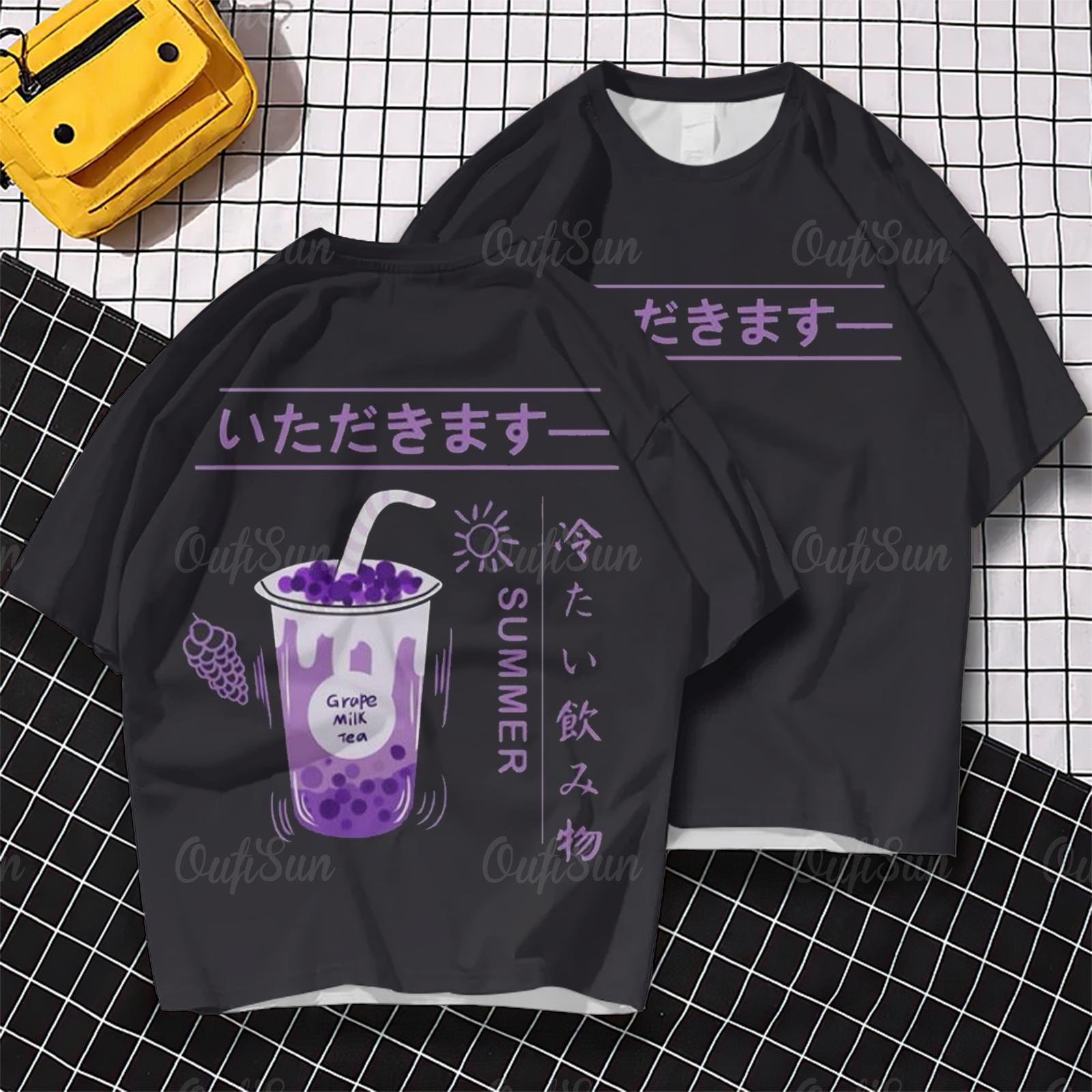 

Футболка с коротким рукавом и принтом 3D Milk Tea, летняя новая мужская футболка, повседневная свободная футболка большого размера, мужская одежда Harajuku 2024 6XL