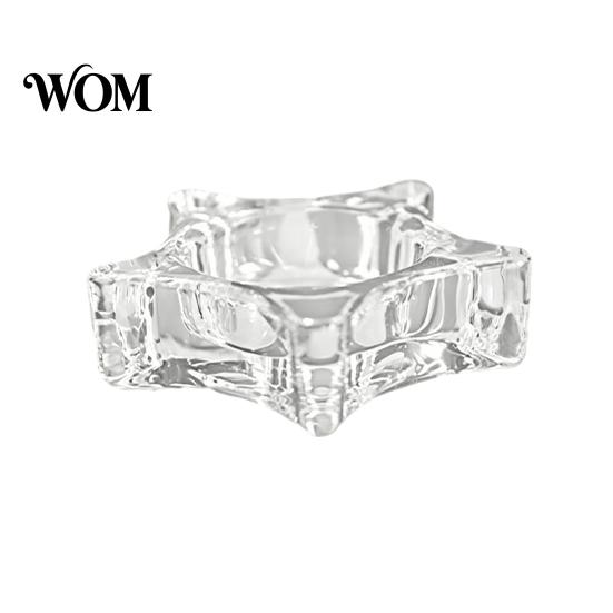 Durable Glass Candle Holder Flower Tealight Holder, Plum Blossom Cafe for Home Party Decor, Wedding Table Centerpiece Transparent