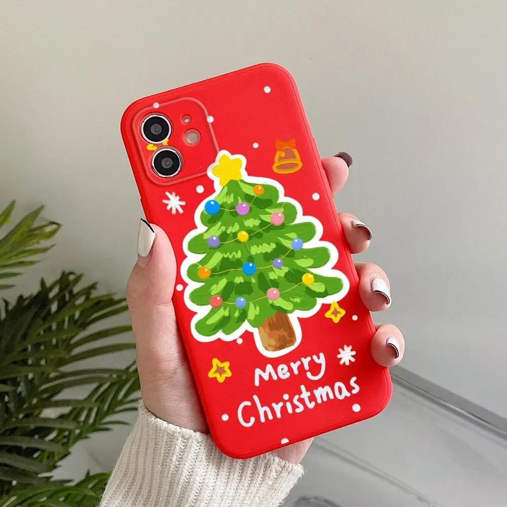 

Новогодние подарки Снежный Олень Рождественский Чехол для Телефона для iPhone 16 15 14 13 12 11 Pro Max Mini 8 7 Plus Ударопрочный Мягкий Чехол Fundas iPhone 12 Mini