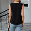 Women's Fashion Vest V-neck Ruffled Sleeveless Elegant Casual Shirt Top