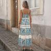 Spring and Summer New Bohemian Holiday Style Suspender Skirt European and American Ethnic Style Print Dress