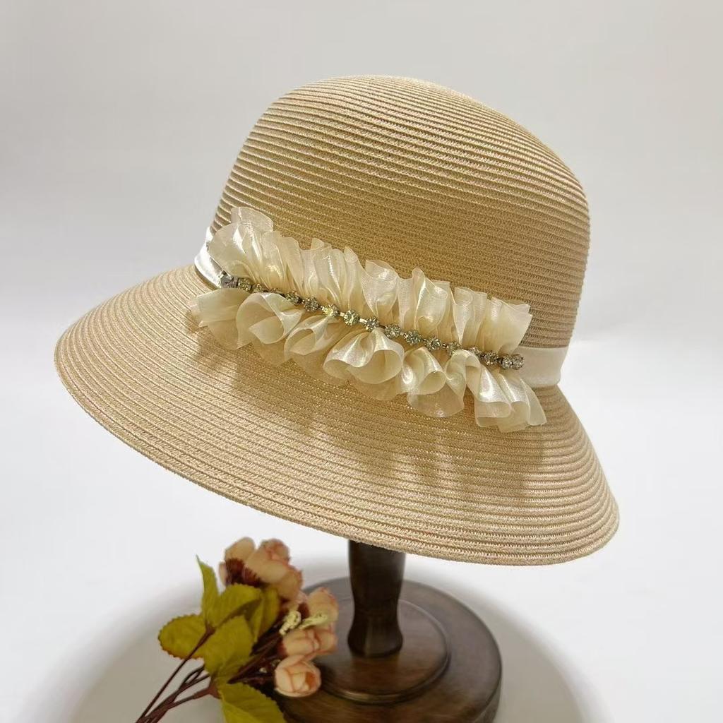Ice Hemp French Straw Hat Sunscreen Summer Straw Visor Women Seaside Vacation Beach Hat