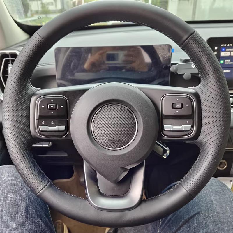 

King Kong Cannon Steering Wheel Cover, Genuine Leather, Hand-Sewn, Full Wrap for 2022-23 Models Suitable Steering Wheel Diameter See Description