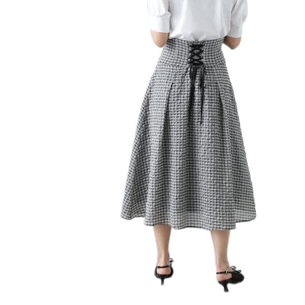JILL by JILL STUART Skirt [Pre-order: Arrives mid- to late March] Women's Fukure Check Series Skirt, 125-3120021, Black