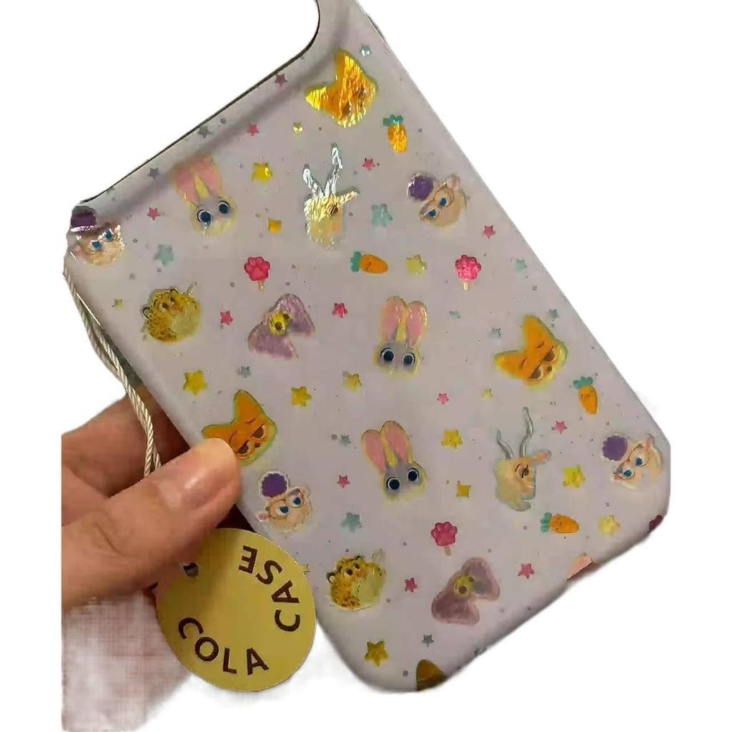 Cartoon Cute Gilded Laser Small Animals Phone Case for iPhone 16/17 Pro Max/15/14