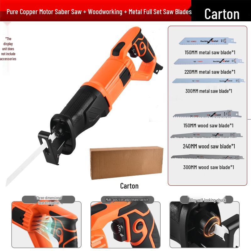 Versatile Handheld Reciprocating Saw for Woodworking, Frozen Meat, and Bone Cutting