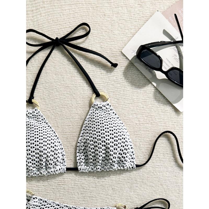 Women Sexy Fashion Three Piece Plaid Split Bikini Swimming Suit