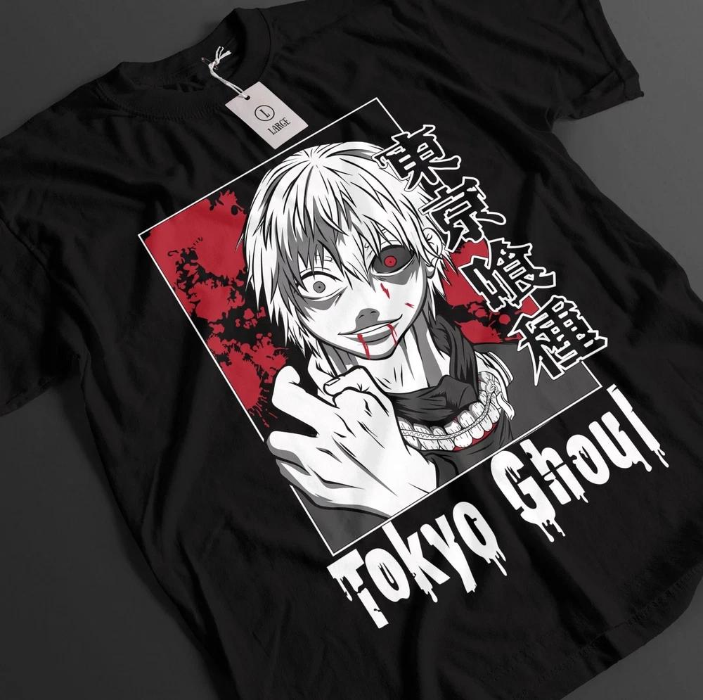 Kaneki Ken Tokyo Ghoul Strip Anime Unisex Black TShirt 10 S