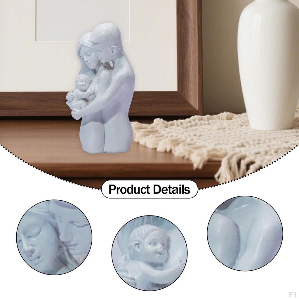 Family Statue Parents and Child Gift Modern Table Centerpiece Ornament of 3 Figurines Hand