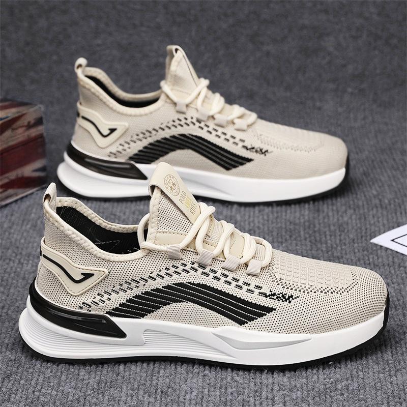 Spring and summer one-pedal breathable mesh casual shoes morning soft-soled men's shoes comfortable sports shoes men's versatile fly-woven shoes
