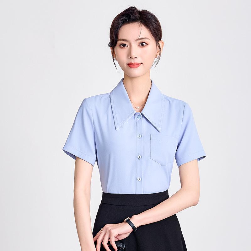 Women's Short Sleeve White Shirt for Professional or Formal Wear