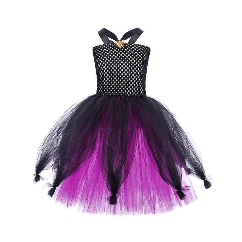 Girls' Halloween Vampire Costume Dress With Puffy Skirt Ursula Inspired Cosplay Outfit