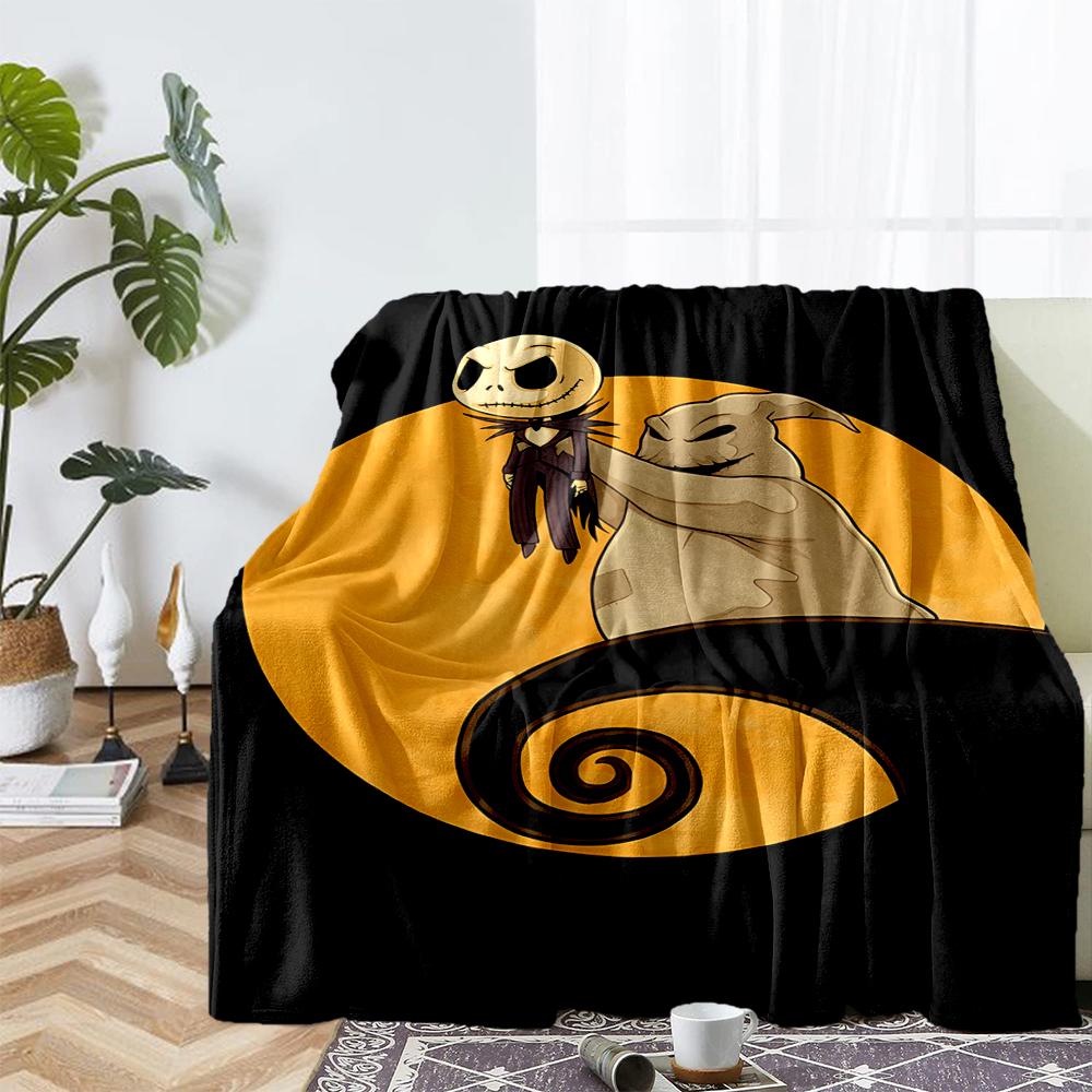 The Nightmare Before Christmas Theme Printed Blanket - Perfect for Couch, Bed, Travel & Outdoor Use | Machine Washable, Cozy & Durable.