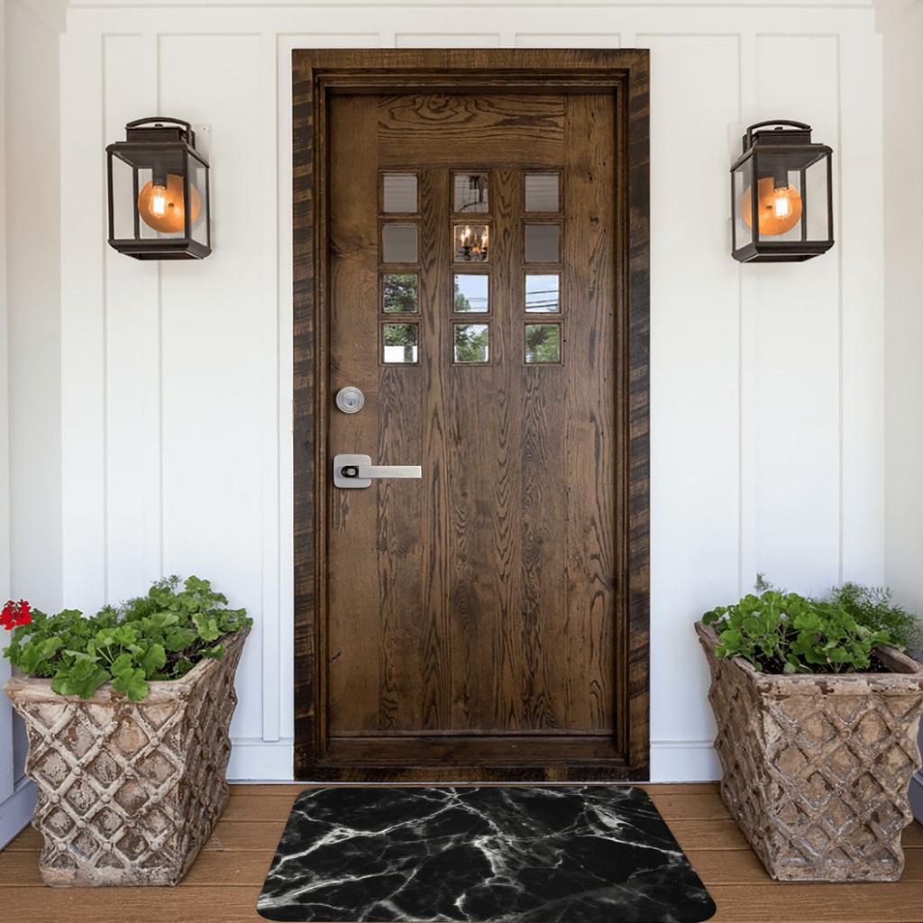 Smoked Black Marble Front Floor Door Entrance Mats Outdoor Abstract Texture Pop Art Kitchen Bathroom Doormat Toilet Carpet Rug