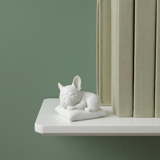 3D Printed Bulldog Figurine, Cute Sleeping Dog Statue, Collectible Animal Ornaments for Car, Office Desk Decor