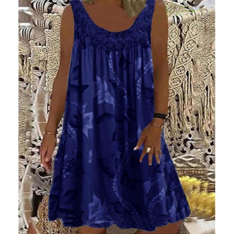 Ladies European American Casual Lace Strapless Dress Loose Strap Dress