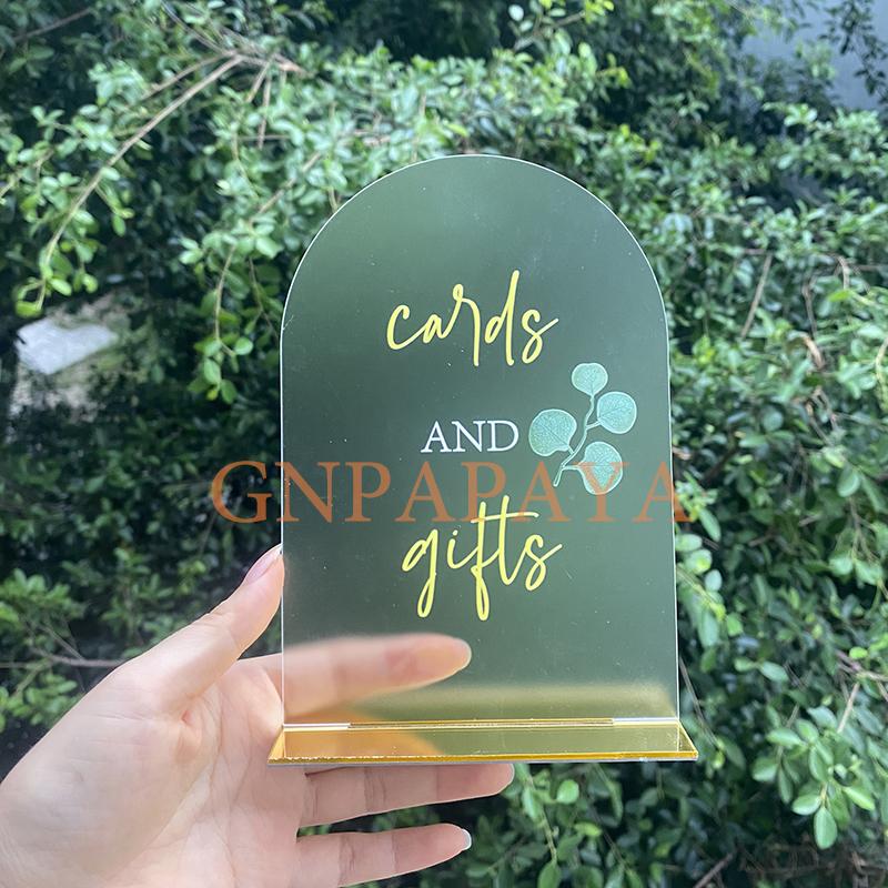 1PC frosted Arch Acrylic Wedding Sign Favors Sign Guest Book Sign,Loving Memory Sign,Cards & Gifts Sign wedding Sign with Stand