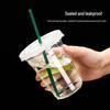 PET Disposable Milk Tea Cup with Lid & Straw - 98mm Caliber, Thickened Plastic for Fruit Tea or Coffee Takeaway