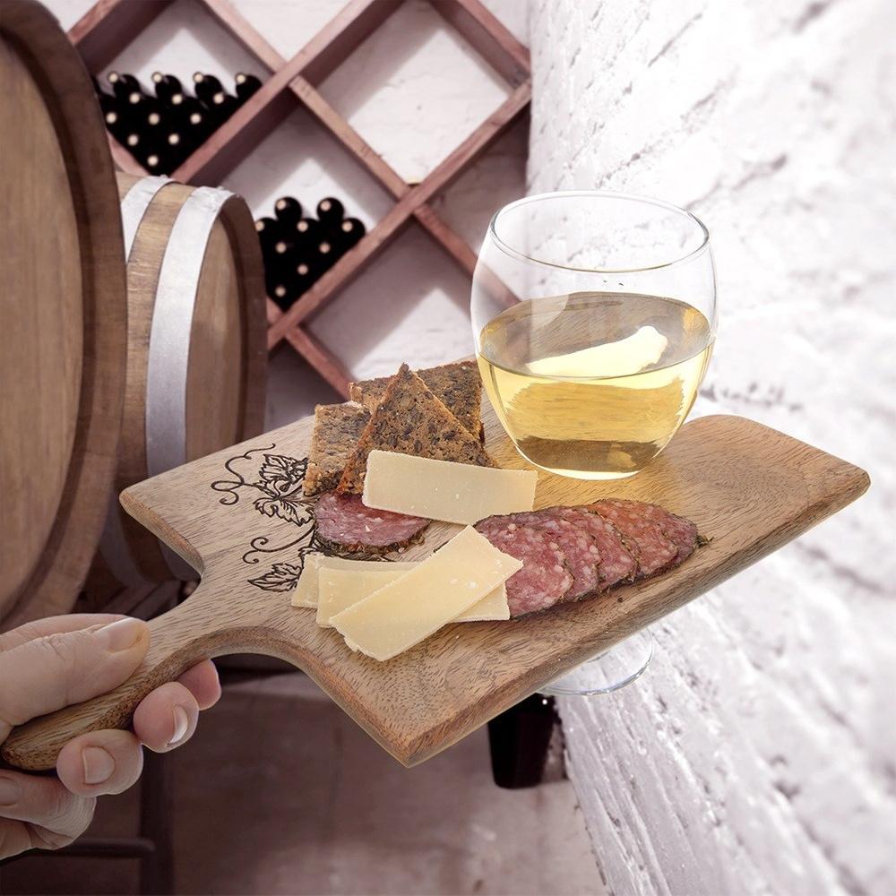 Küchenbrett zum Servieren von Snacks Vorspeisen Wurst Käse 29,5x15cm