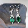 925 Sterling Silver Chrome Diopside Gemstone Lovely Jewelry Hook Earrings 2.10" EE-37-3