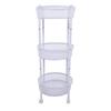 Carrito de Servicio Metálico Giratorio de 3 Niveles Multifuncional Plegable Redondo de Almacenamiento Carrito para Cocina