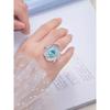 Indifferent Style Niche Design Light Luxury Paraiba Gemstone Blue Crystal Open Index Finger Ring for Women