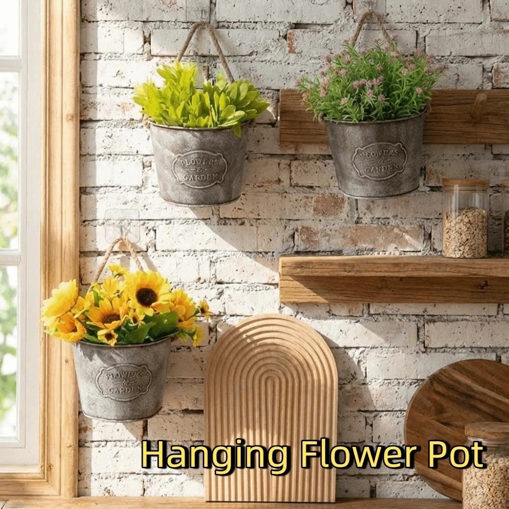 Semicircle Wall Mounted Planter Country Style Wall Flower Holder Flower Vase  Succulent Plant