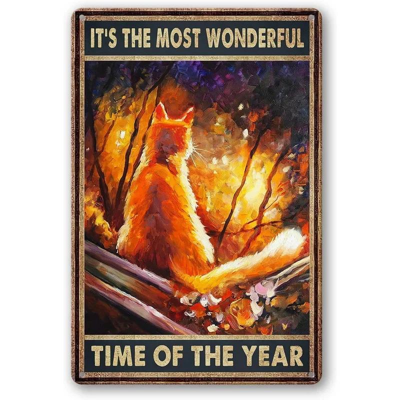 Cats Decor Funny Metal Tin Signs I Love you to the moon and Back Cat Posters for Home Bathroom cafe Pub Bar Gifts for Cat Lov