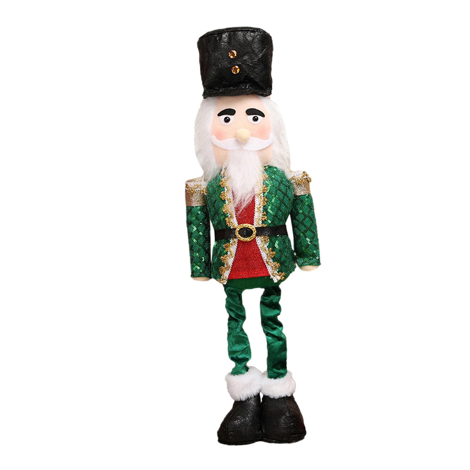 Christmas Nutcracker Telescopic, Christmas Decoration ,Santa Claus Nutcracker Figure, Sculpture for Festive,Party Decoration зелёный